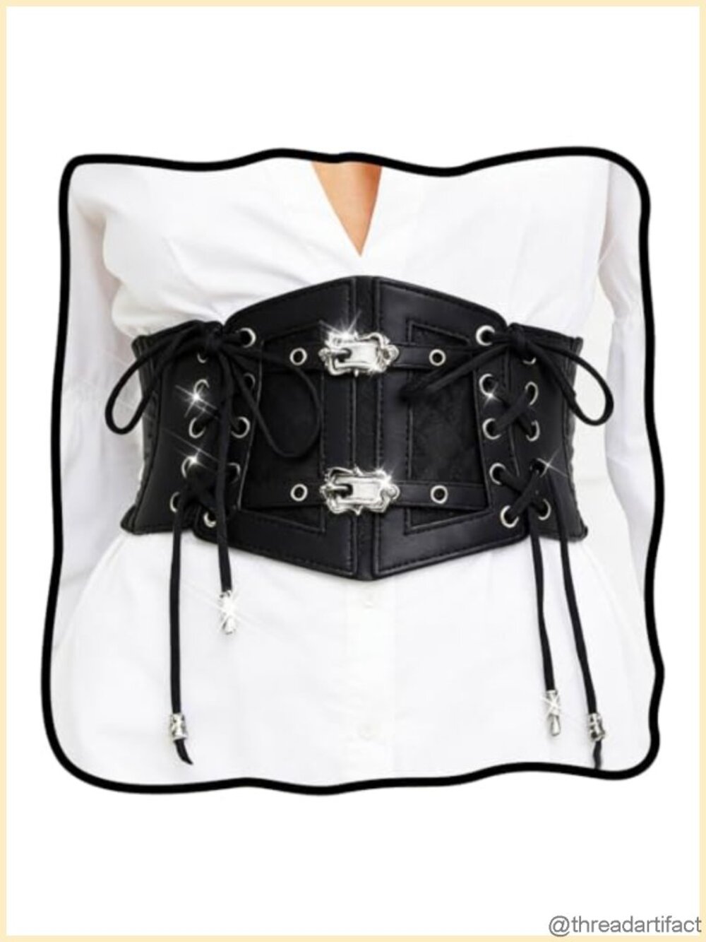 Elastic Leather Corset Belt Wide Vintage Waist Belt for Women